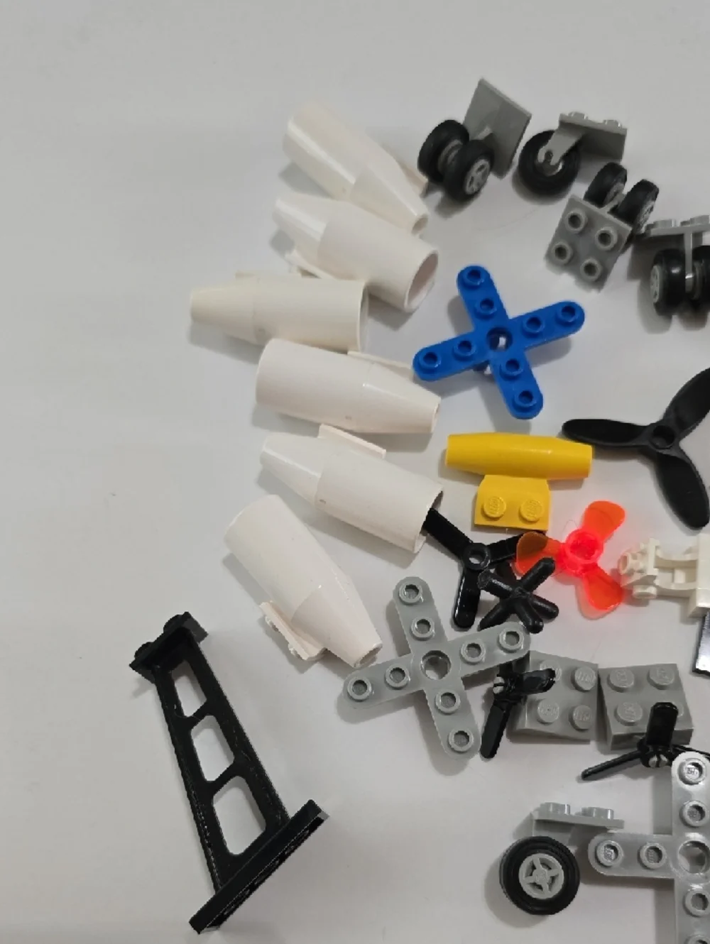 LEGO Assorted Kids Toy Plane Parts - White, Black, Blue, Red, Yellow